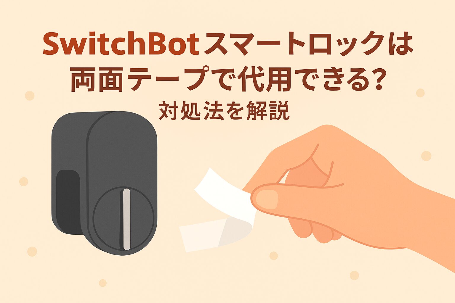 SwitchBotスマートロックの両面テープの代用方法について解説しているブログのアイキャッチ画像