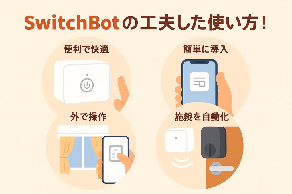 SwitchBotの工夫した使い方を説明している画像