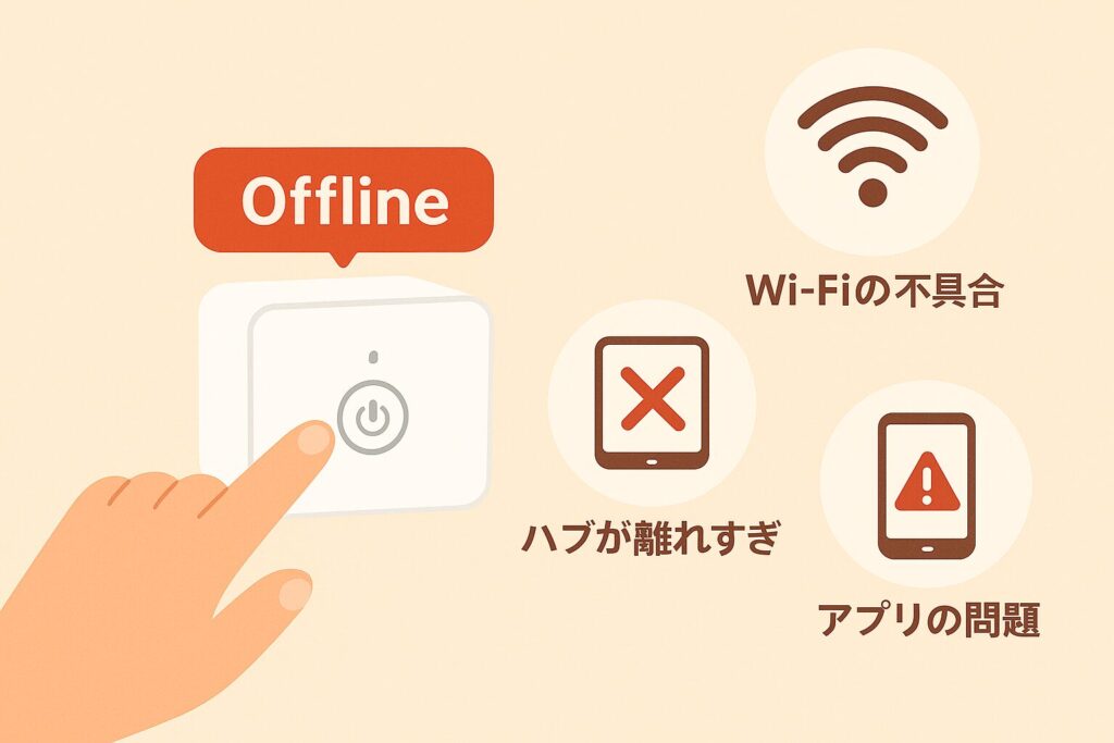SwitchBotデバイスがオフラインになる事象を説明しているブログの画像