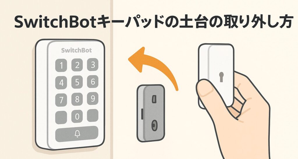 キーパッド土台の取り外しについて説明している画像