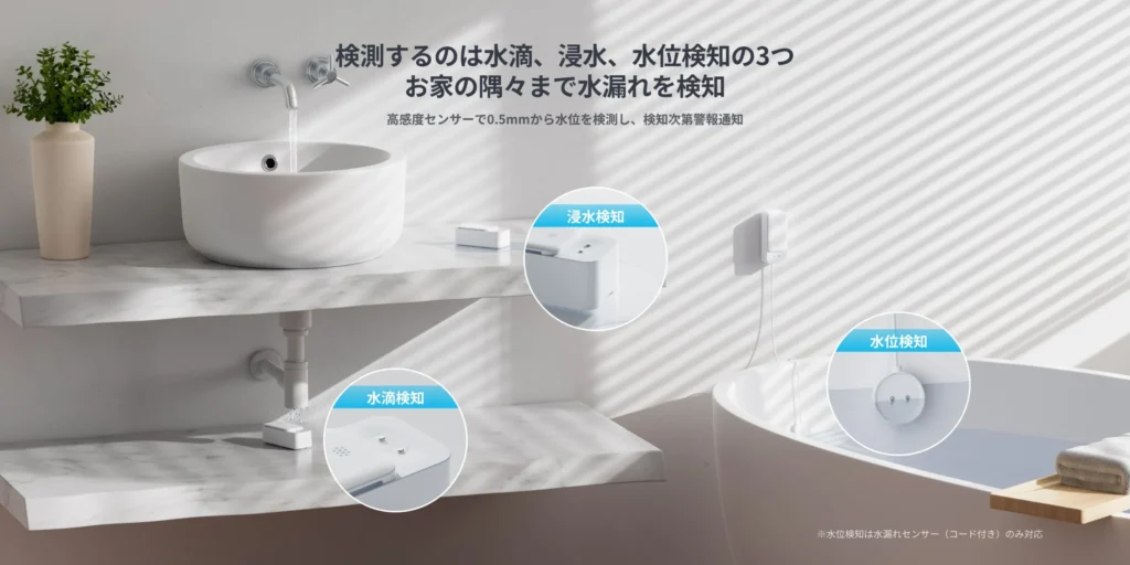 水漏れセンサーについて語っている公式サイトの画像