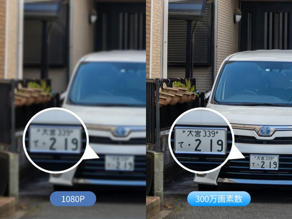屋外カメラ３MPとの違い：画素数：公式