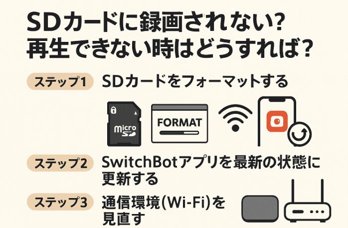 SDカードに録画されないことに関して説明する画像