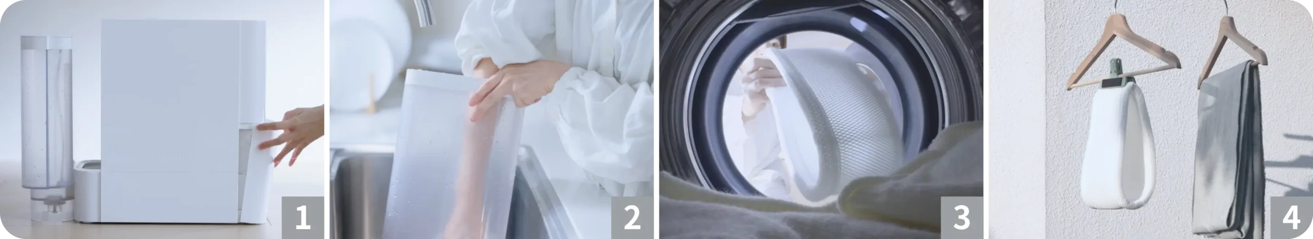 気化加湿器のお手入れを説明している画像