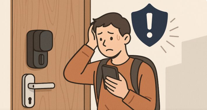 スイッチボットの危険性を説明しようとするイラスト画像