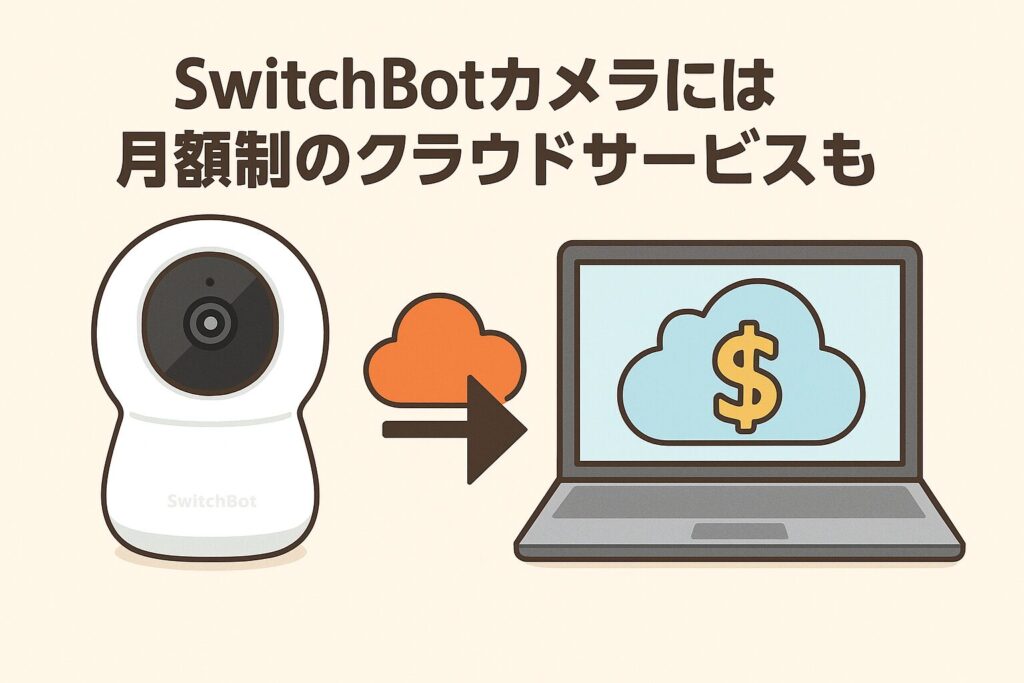 スイッチボットのカメラに月額課金のクラウドサービスがあることを説明している画像