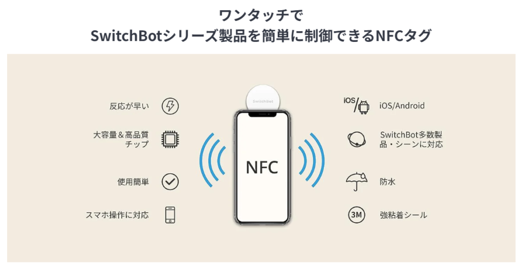 NFCタグの特徴を説明している画像：公式