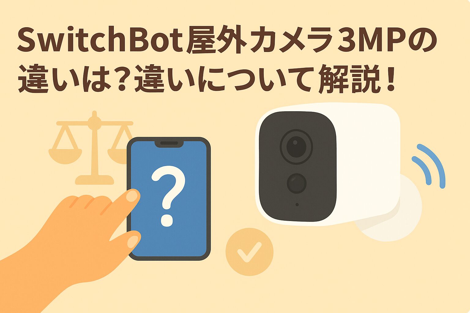スイッチボット屋外カメラ3MPの違いについて解説しているブログのアイキャッチ画像