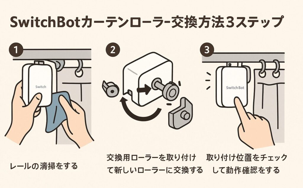 カーテンローラーの交換方法３ステップ