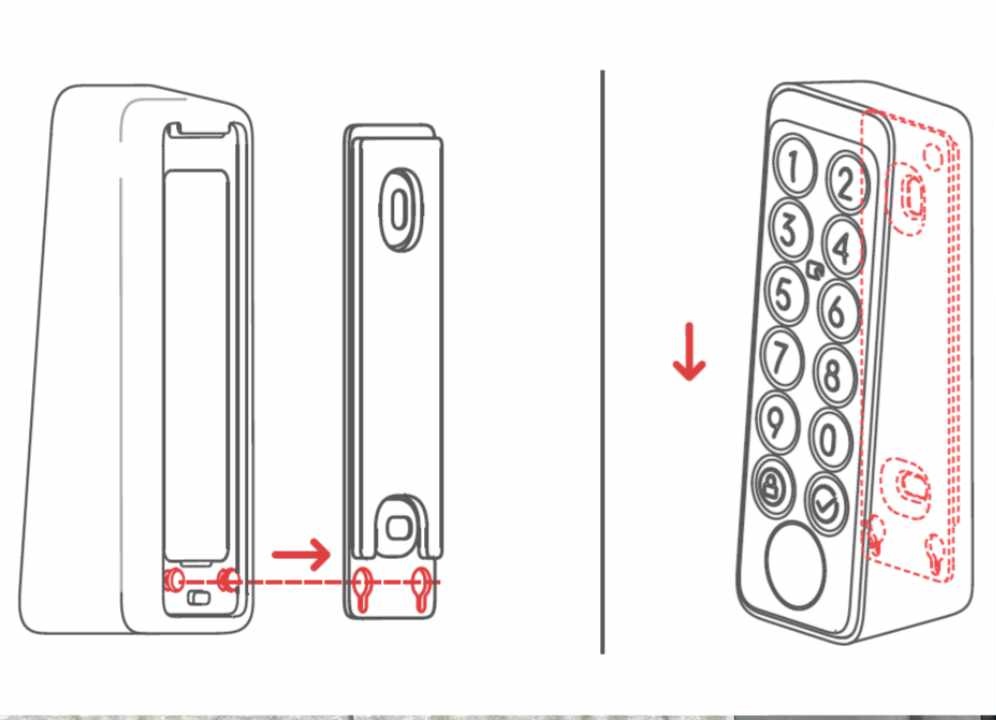 指紋認証パッドを取り付けている画像