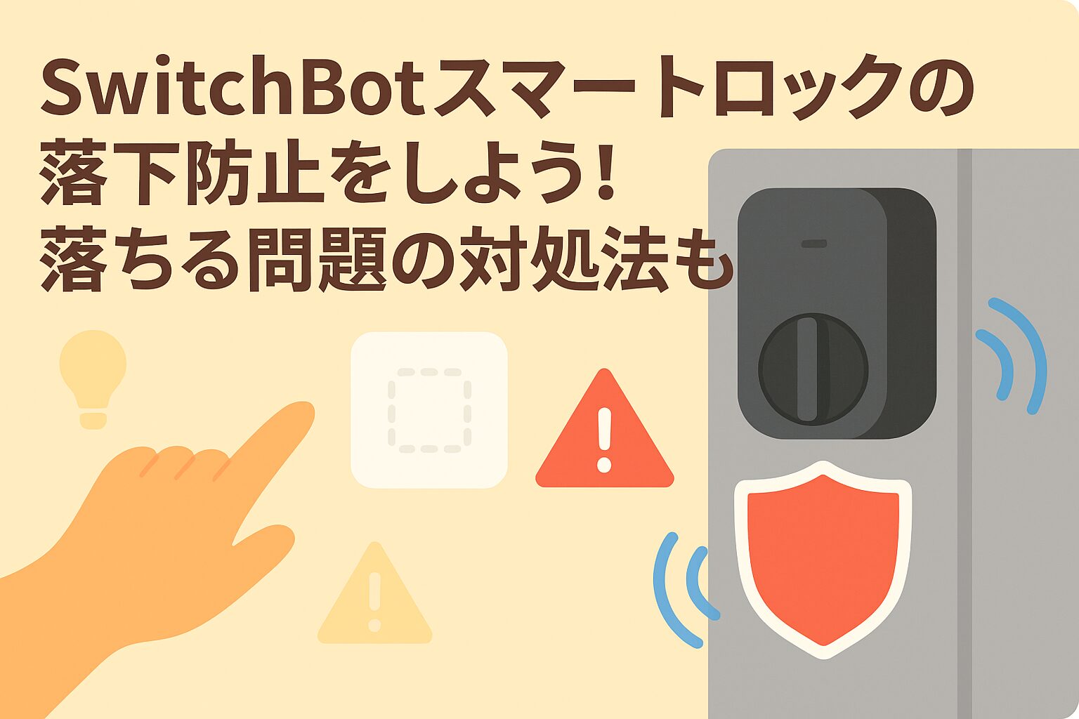スイッチボットスマートロックの落下防止について解説しているブログのアイキャッチ画像