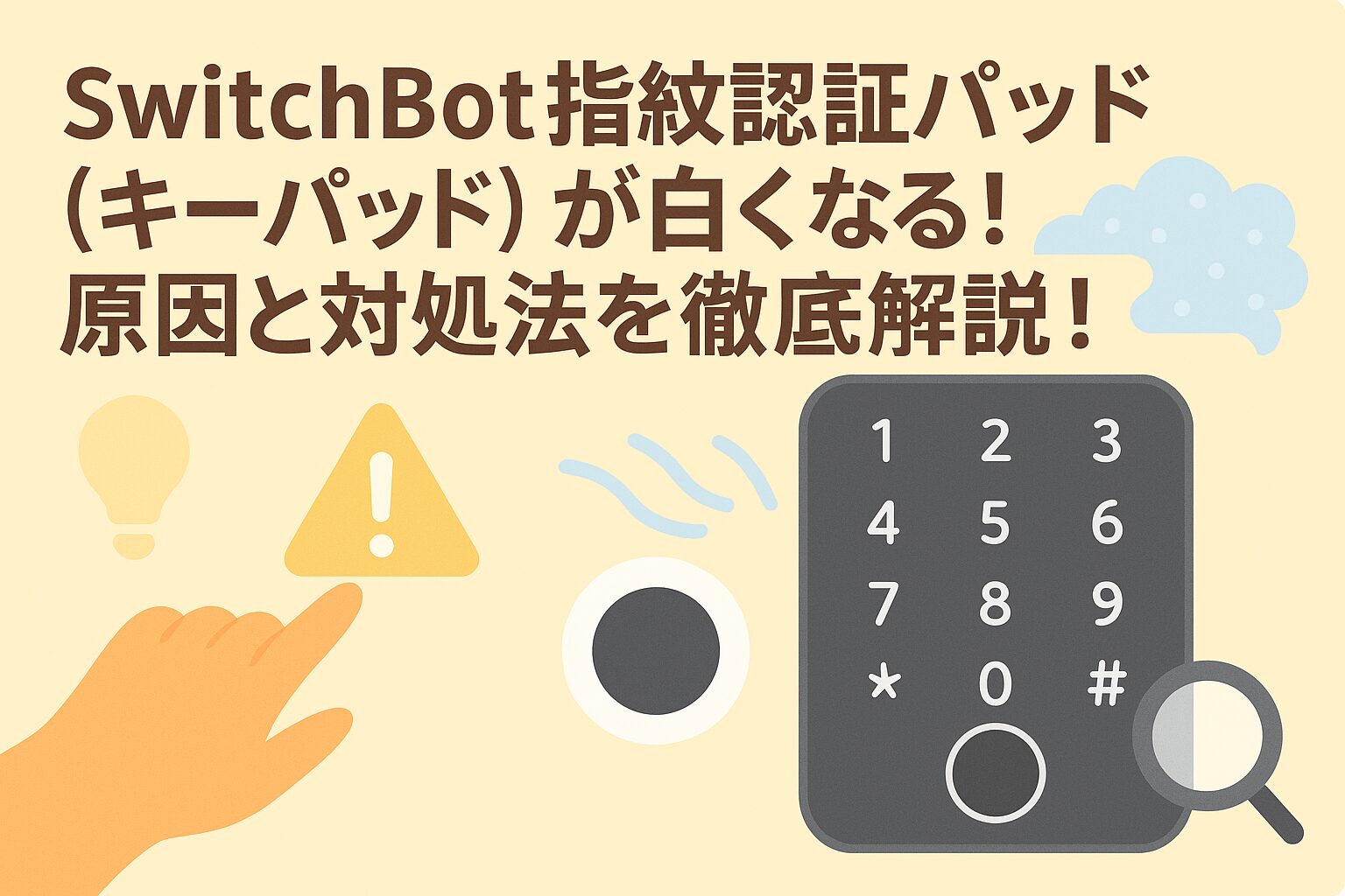 指紋認証パッドが白くなる原因と対処を解説しているブログのアイキャッチ画像