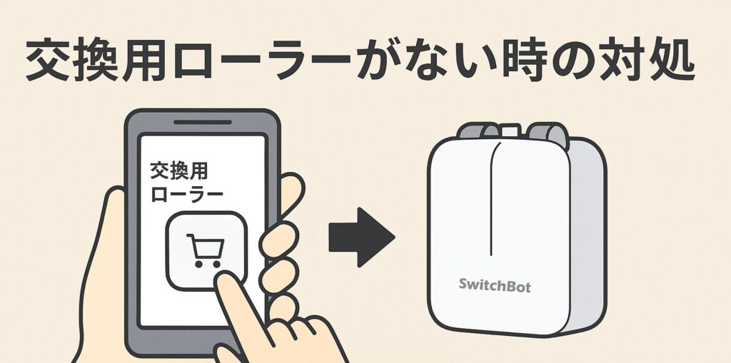 交換用ローラーがないときの対処を説明している画像