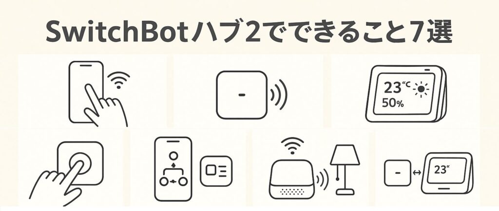 スイッチボットハブ2でできることを説明している画像