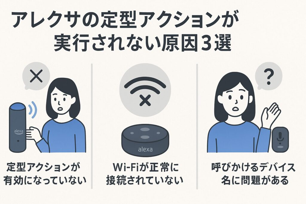 アレクサの定型アクションが実行されない原因を説明する画像