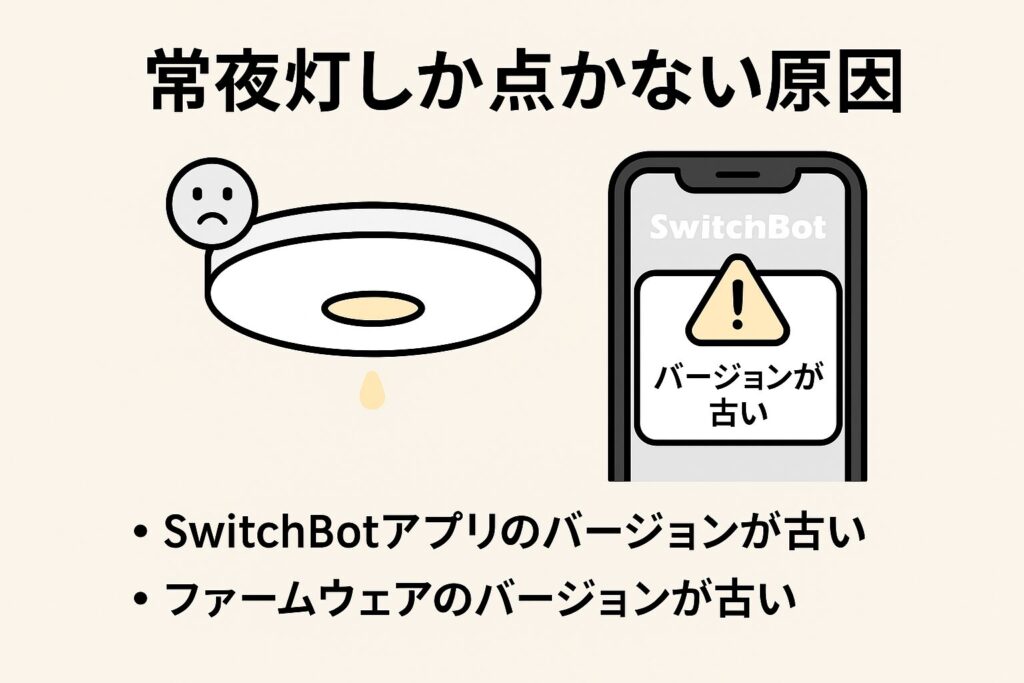 常夜灯しか点かない原因を説明する画像