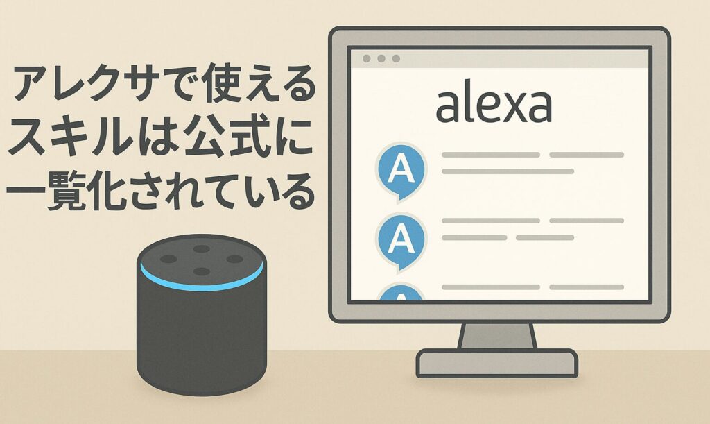 アレクサで使えるスキルは公式に一覧化されている画像
