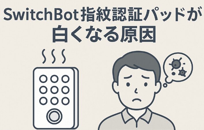 スイッチボット指紋認証パッドが白くなる原因を説明している画像