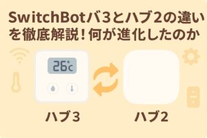スイッチボットハブ３とハブ２の違いを説明しているブログのアイキャッチ画像