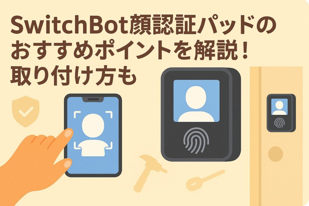 スイッチボット顔認証パッドのおすすめポイントを解説しているブログのアイキャッチ画像