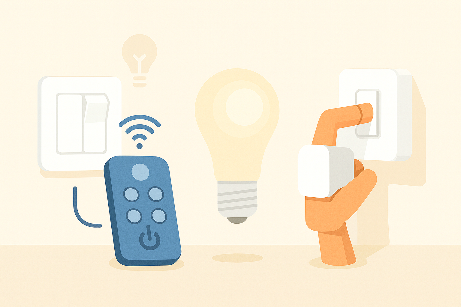 部屋の電気や照明を自動化する方法3選を説明する画像