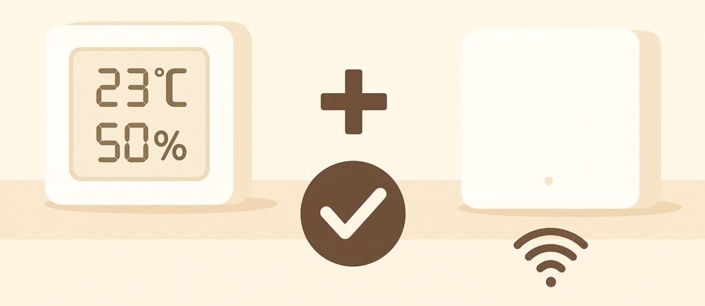 ハブミニと温湿度管理パネルの相性がいいことを説明する画像