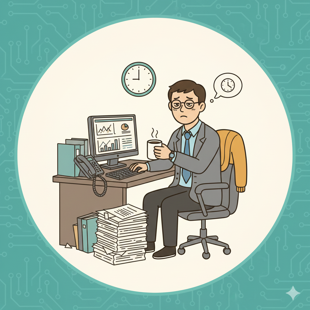 忙しく働いていることが分かる画像