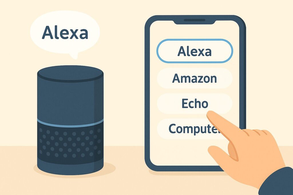 ウェイクワードでアレクサの名前を選択している画像