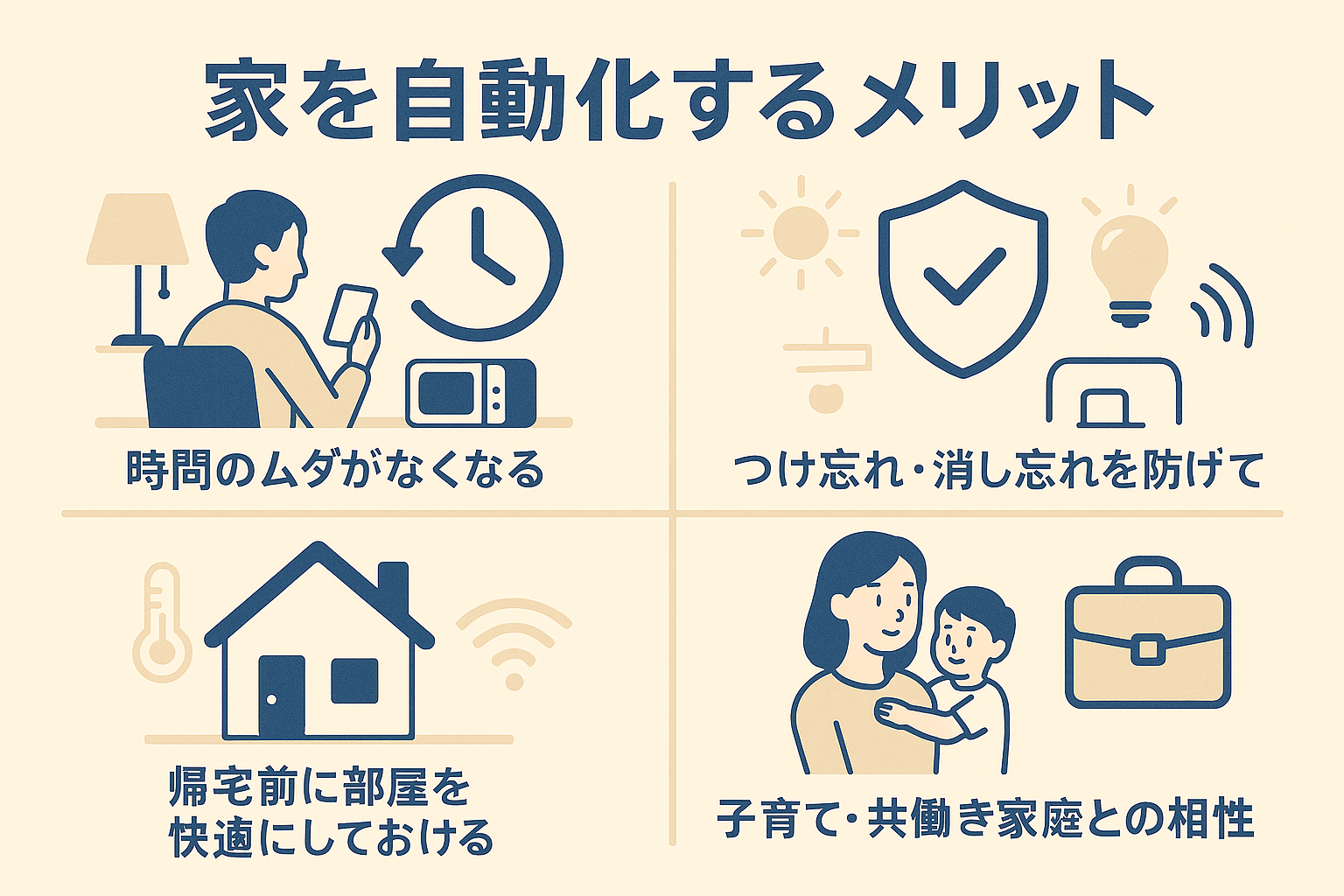 家を自動化するメリットを説明する画像