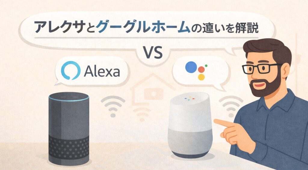 アレクサとグーグルホームの違いを解説