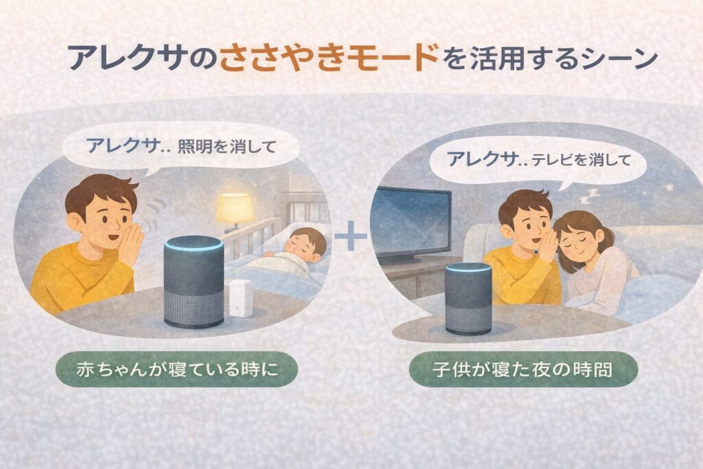 アレクサのささやきモードを活用するシーン