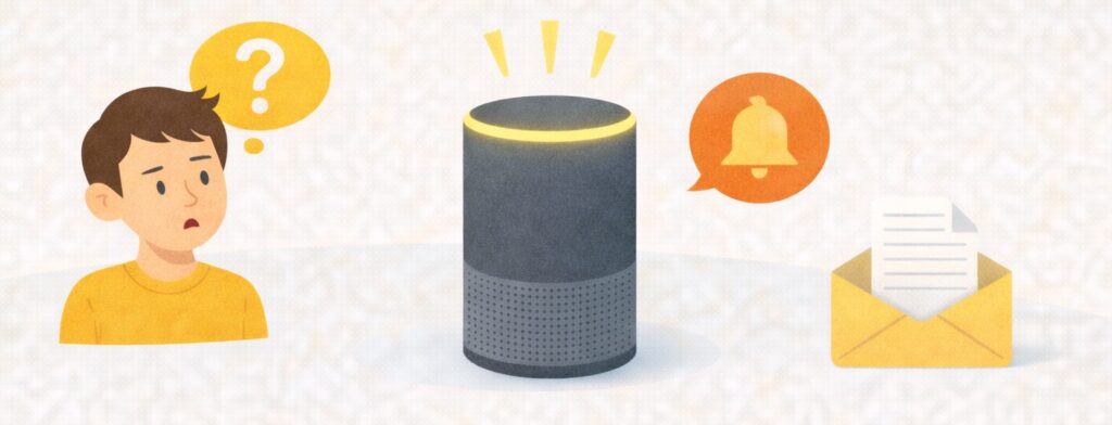 アレクサが黄色に光る意味は通知があることを示している