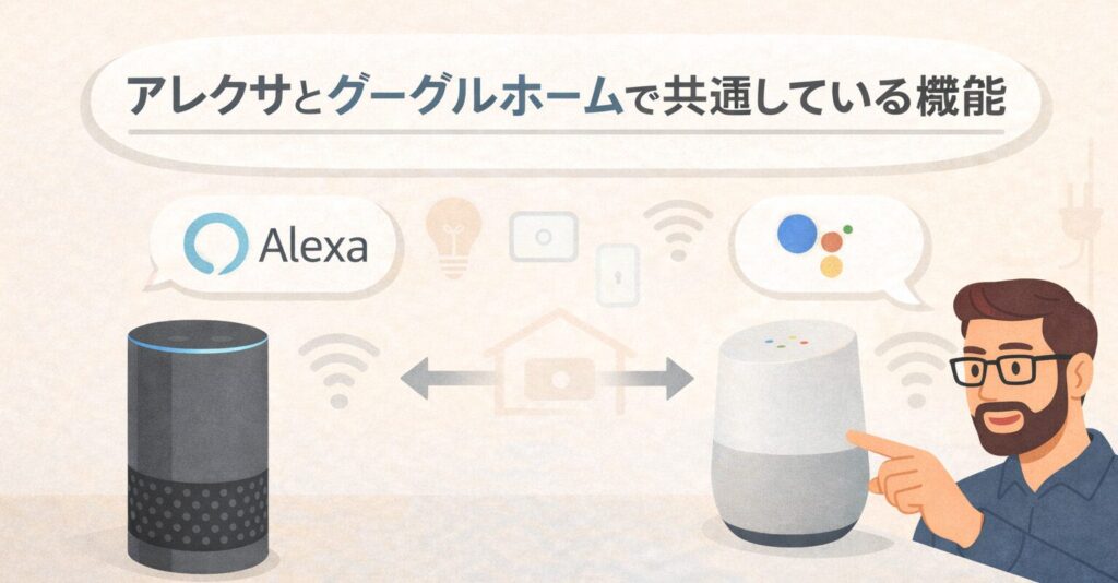 アレクサとグーグルホームで共通している機能