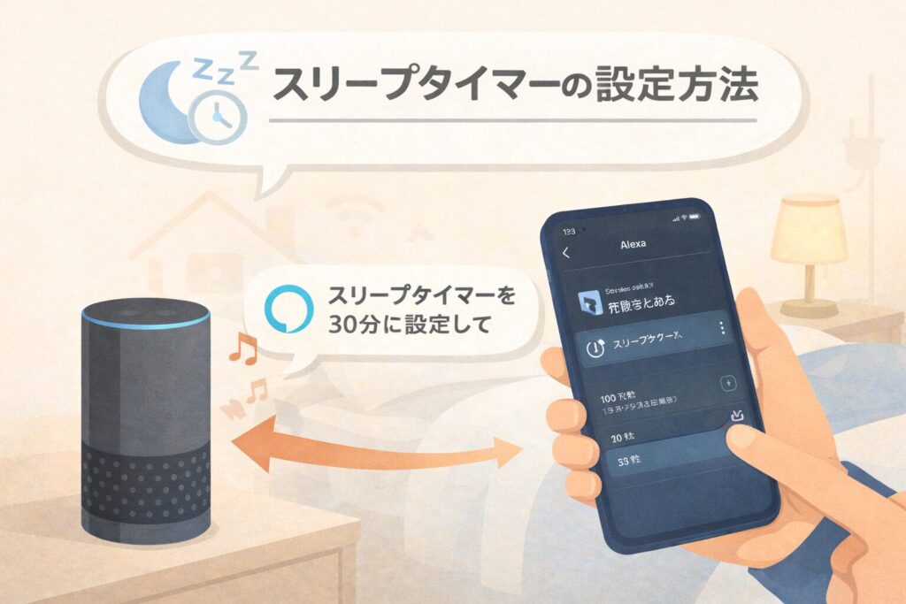 スリープタイマーの設定方法