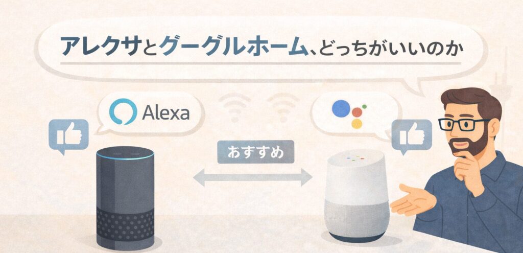 アレクサとグーグルホームのどっちがいいのか