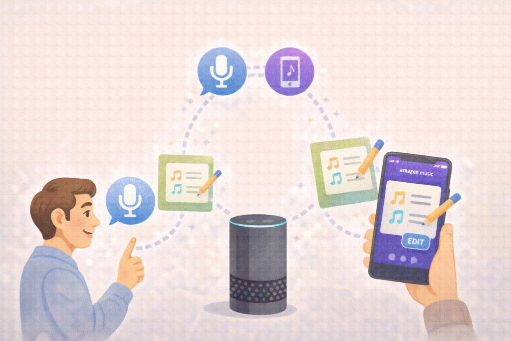 AmazonMusicのプレイリストの作り方・編集方法(音声・アプリ対応)