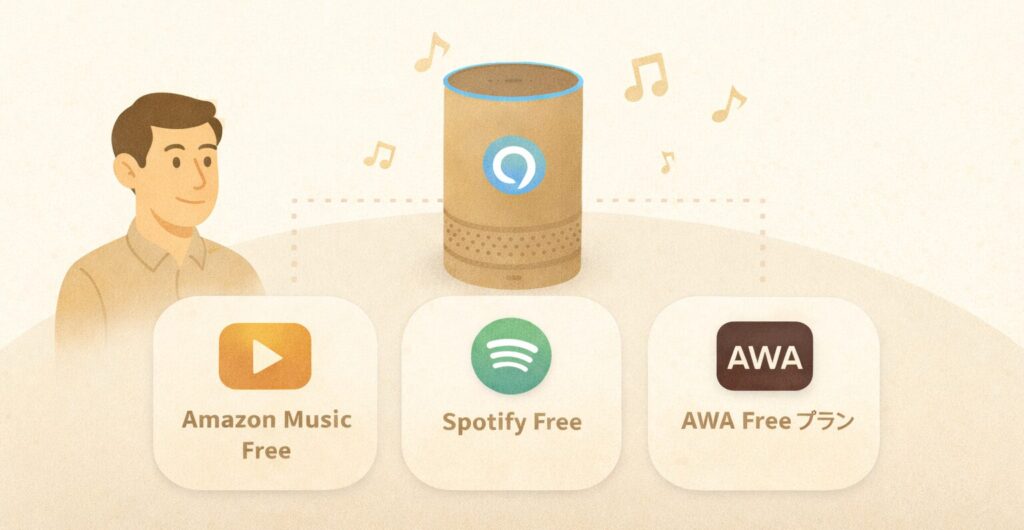 アレクサで音楽を無料で聴けるサービスは実質3つだけ