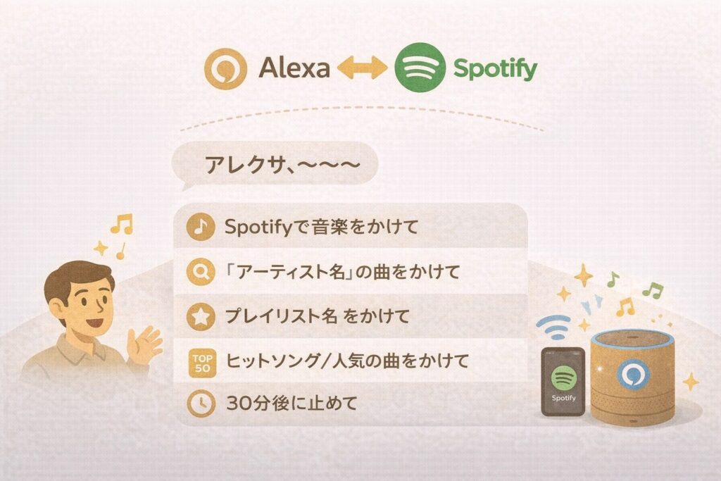 アレクサでSpotifyを操作・活用するときの呼びかけ一覧