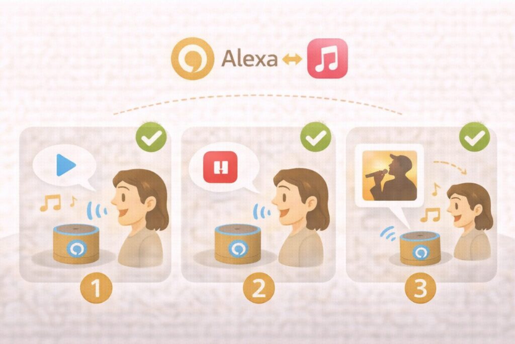 アレクサ×Apple Musicの音声操作例(再生・停止・曲指定)