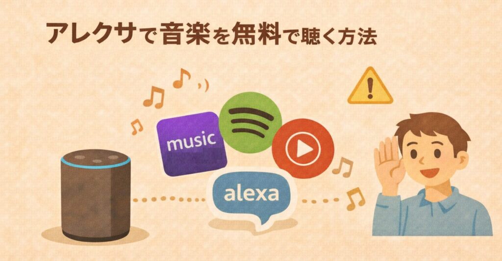 アレクサで音楽を無料で聴く方法|使えるサービス3つと注意点