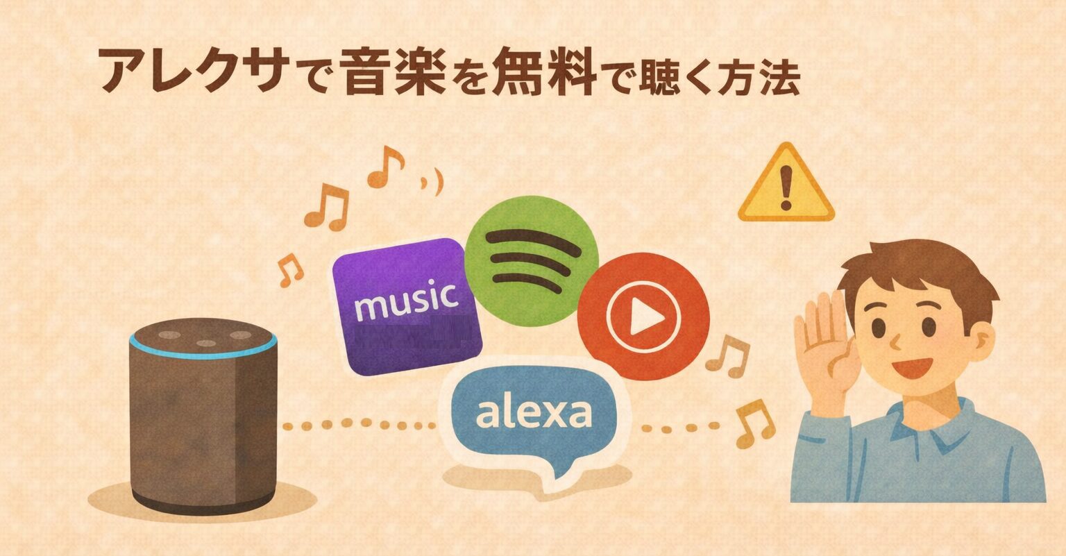 アレクサで音楽を無料で聴く方法|使えるサービス3つと注意点